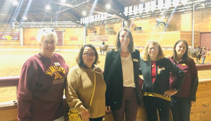 ɫС Turner, Thao-Urabe, Verhalen, Wheeler, and Gulley during a recent visit to the Crookston Campus.